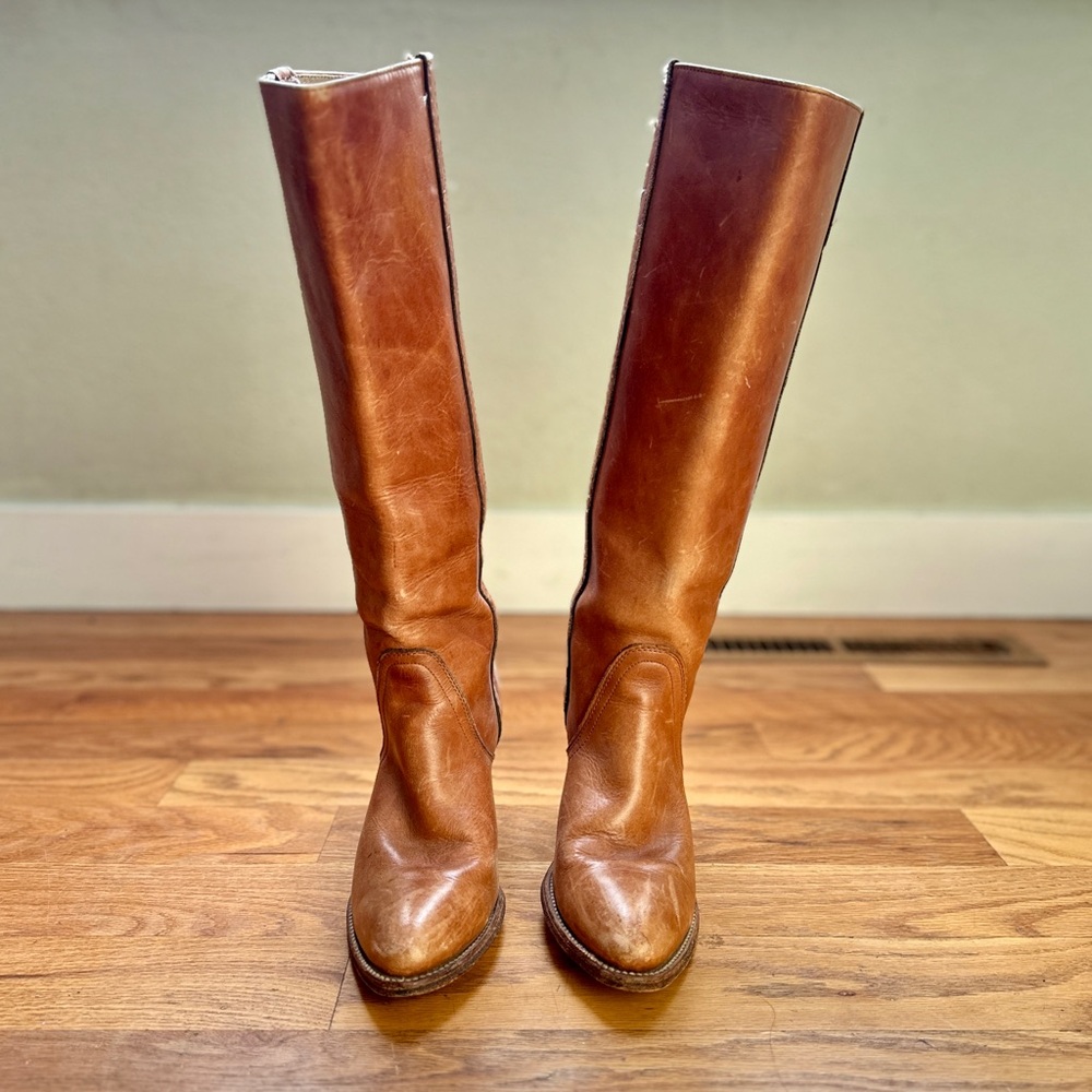 Vintage Frye Tall Heeled Boots, size 8.5 - 9